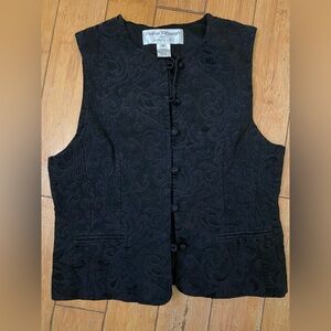Vintage black floral vest